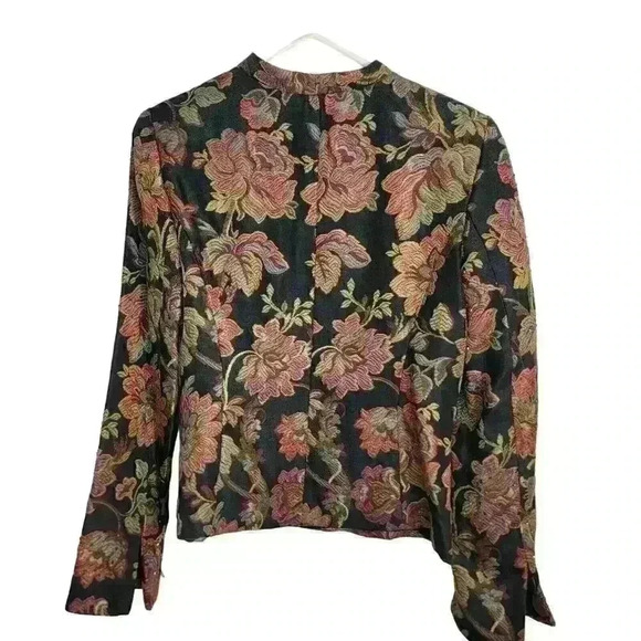 Sandra Darren Blazer Womens 8 Tapestry Beaded Work Office Casual Jacket Church - Picture 3 of 10